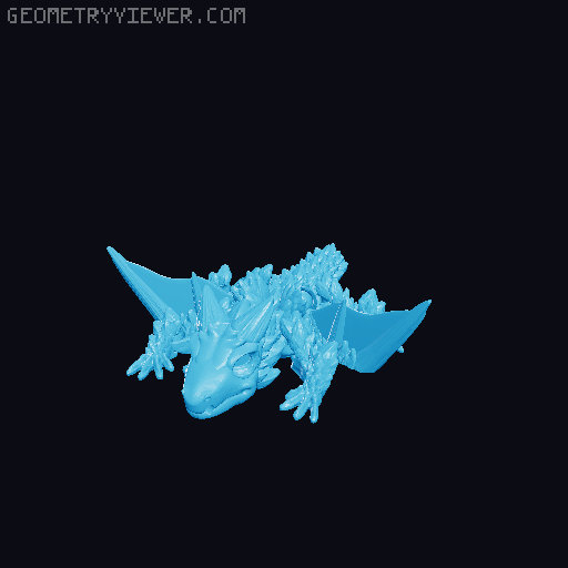 Shardscale Dragon Keychain 3D model thumbnail