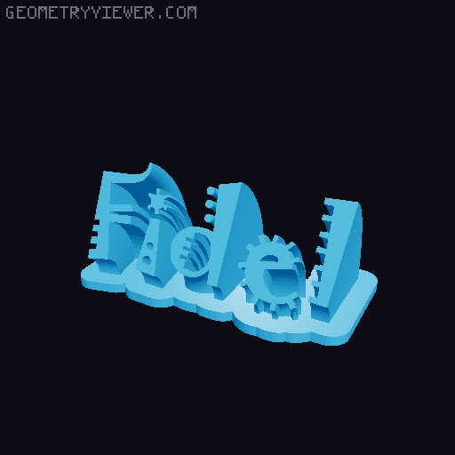 Sweeping crazy name tag 3D model thumbnail