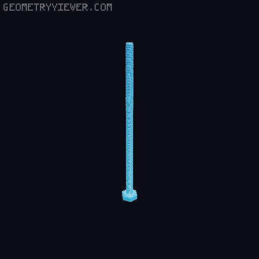 Hundreds of Metric Hex Screws Version 1: M2, M3, M4, M5, M6, M8, M10, M12, M14, M16, ... M48 3D model thumbnail