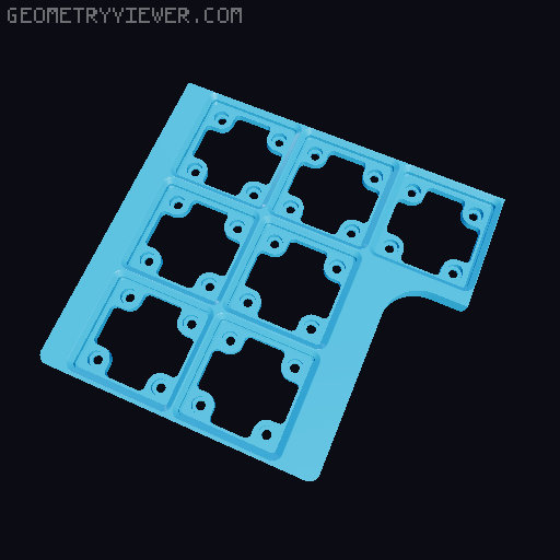 Gridfinity baseplates for Harbor Freight parts organizer - medium (cut) 3D model thumbnail