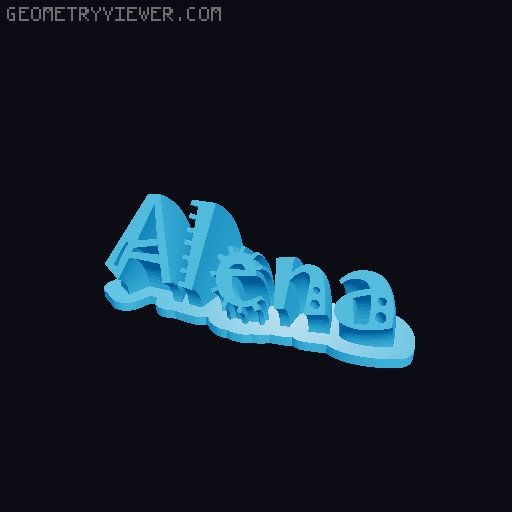 Sweeping crazy name tag 3D model thumbnail