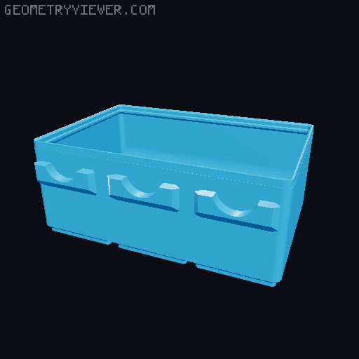 Parametric Gridfinity bins for GOEWS 3D model thumbnail