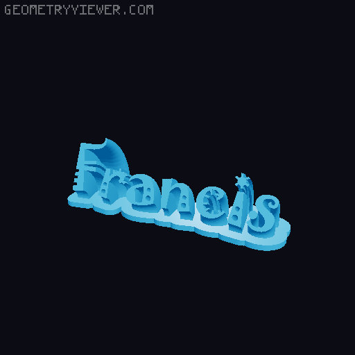 Sweeping crazy name tag 3D model thumbnail
