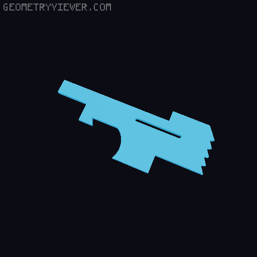Rubber Gun (5shots) 3D model thumbnail