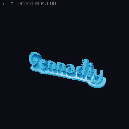 Sweeping crazy name tag 3D model thumbnail