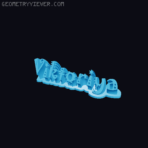 Sweeping crazy name tag 3D model thumbnail