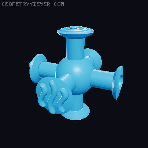 SensoCubeStick. Multi-purpose sensory hybrid of Joystick, Sphere and Sensory Patterns 3D model thumbnail