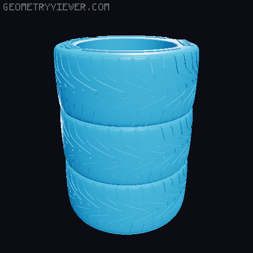 F1 Tyre Pencil Holder 3D model thumbnail