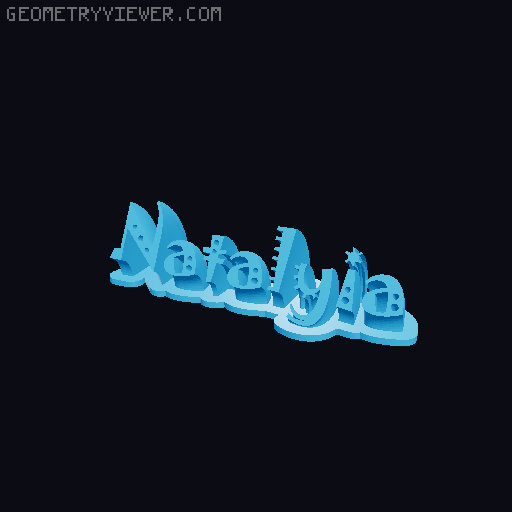 Sweeping crazy name tag 3D model thumbnail