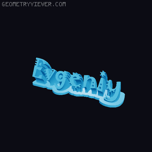 Sweeping crazy name tag 3D model thumbnail