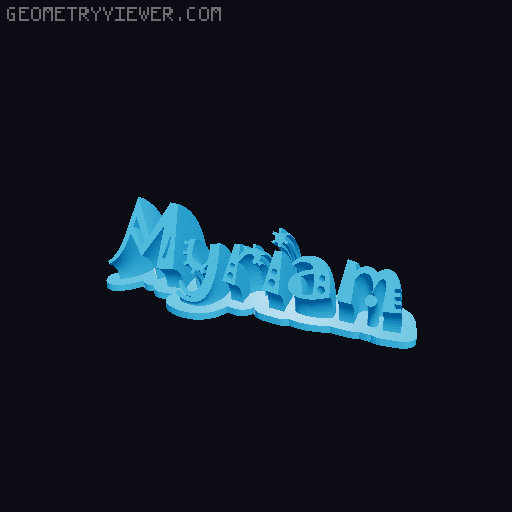 Sweeping crazy name tag 3D model thumbnail
