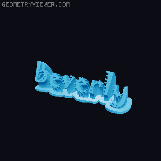 Sweeping crazy name tag 3D model thumbnail