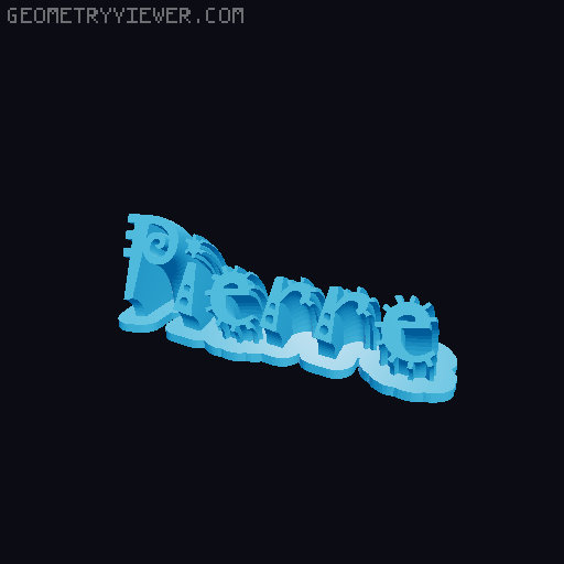 Sweeping crazy name tag 3D model thumbnail