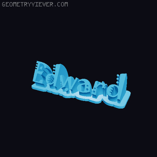 Sweeping crazy name tag 3D model thumbnail