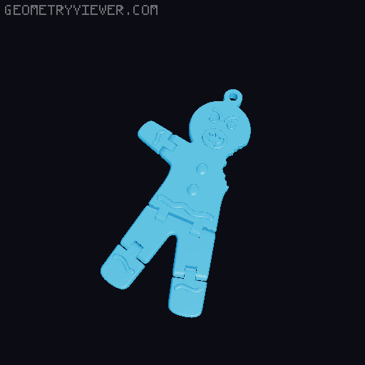 Gingerbread people 3D model thumbnail