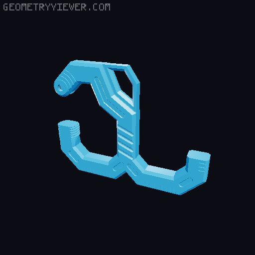 Locking Carabiner with Hook 3D model thumbnail