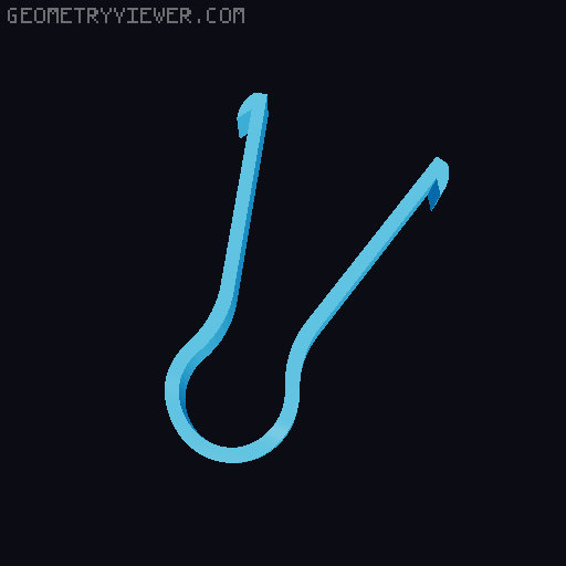 Zipper pull loop flat 3D model thumbnail