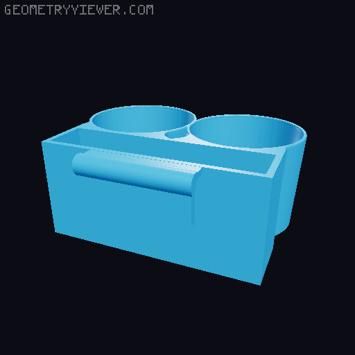 Dual cup holder for 2025 Volkswagen ID Buzz 3D model thumbnail