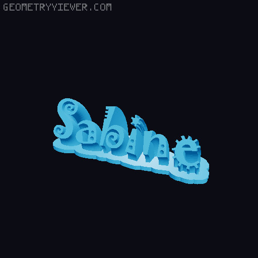 Sweeping crazy name tag 3D model thumbnail