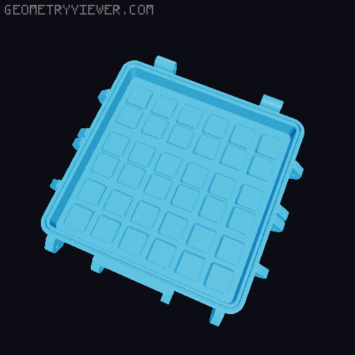 Gridfinity Rugged Storage Box Parametric Half Bin Lid 3D model thumbnail