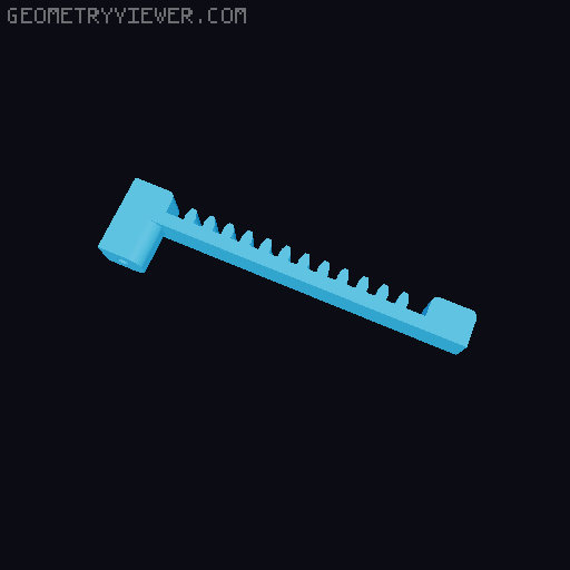 Model Railroad Signal Servo Rack/Pinion Drive 3D model thumbnail