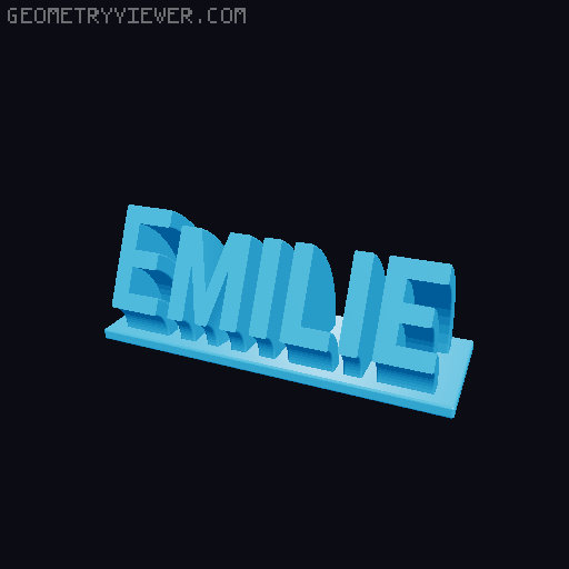Sweeping Name Tag 3D model thumbnail