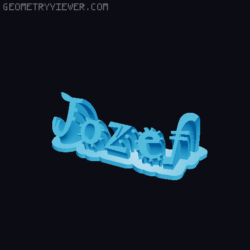 Sweeping crazy name tag 3D model thumbnail