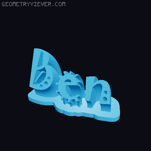 Sweeping crazy name tag 3D model thumbnail