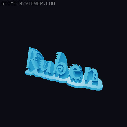 Sweeping crazy name tag 3D model thumbnail