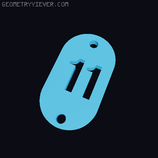 Porta chaves; Keychain 3D model thumbnail