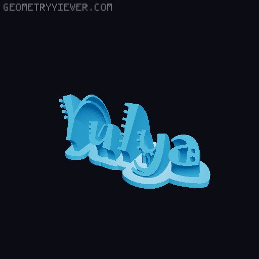 Sweeping crazy name tag 3D model thumbnail