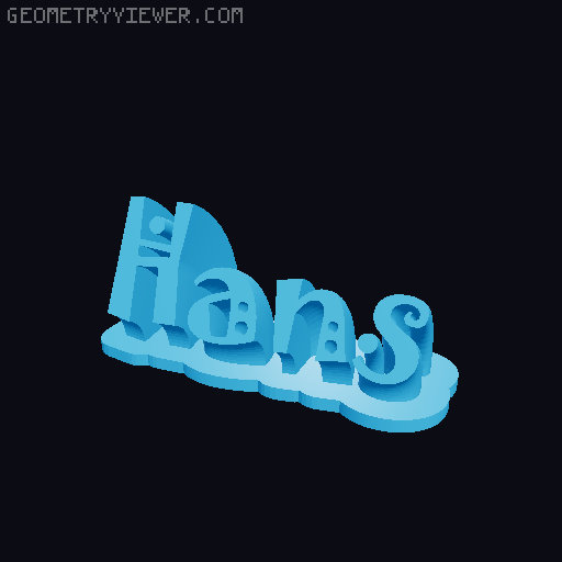 Sweeping crazy name tag 3D model thumbnail