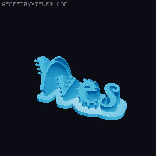 Sweeping crazy name tag 3D model thumbnail