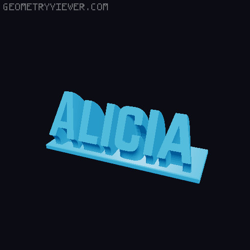 Sweeping Name Tag 3D model thumbnail