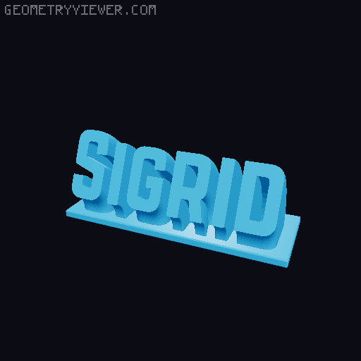 Sweeping Name Tag 3D model thumbnail