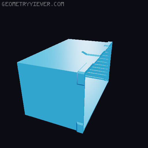 Mini Modular storage box 3D model thumbnail
