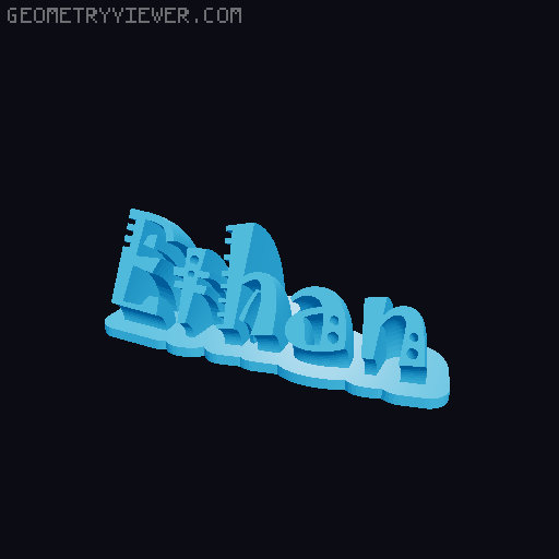 Sweeping crazy name tag 3D model thumbnail
