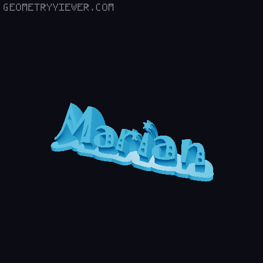 Sweeping crazy name tag 3D model thumbnail