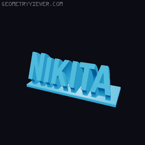 Sweeping Name Tag 3D model thumbnail