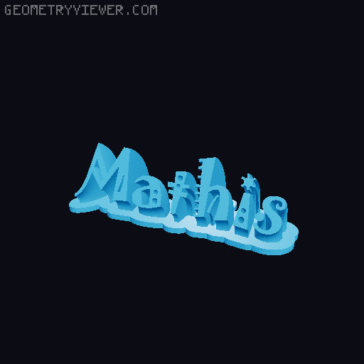 Sweeping crazy name tag 3D model thumbnail