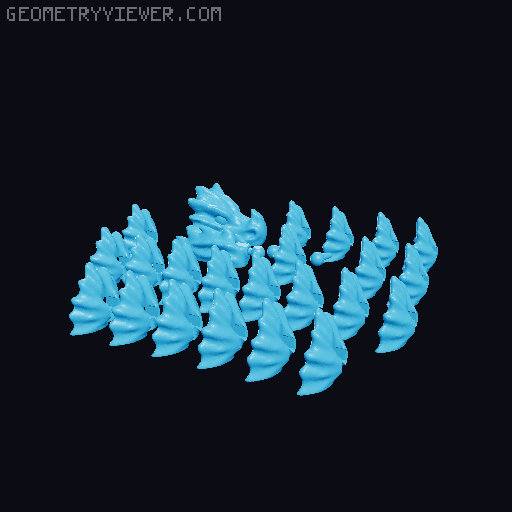 Posable Articulated Bone Dragon 3D model thumbnail