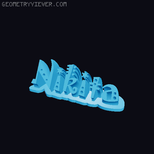 Sweeping crazy name tag 3D model thumbnail