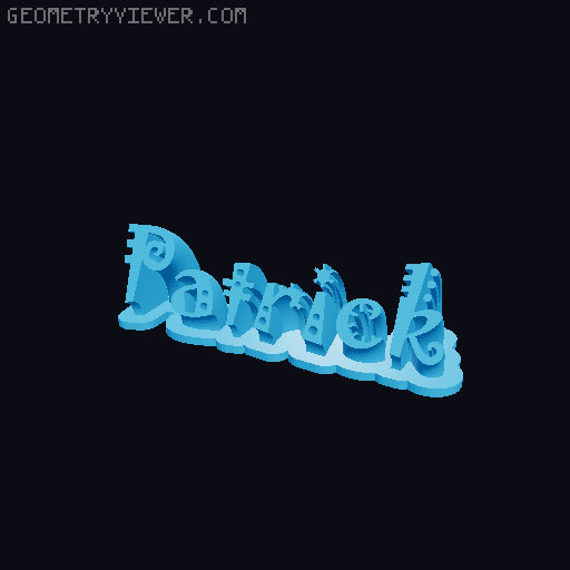 Sweeping crazy name tag 3D model thumbnail