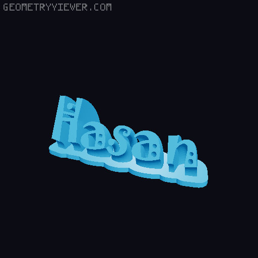 Sweeping crazy name tag 3D model thumbnail