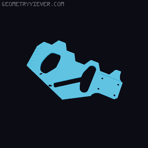 PrusaCaster 4-Hole Bridge (Wilkenson / Gotoh) 3D model thumbnail