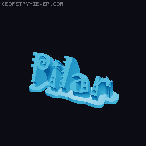 Sweeping crazy name tag 3D model thumbnail