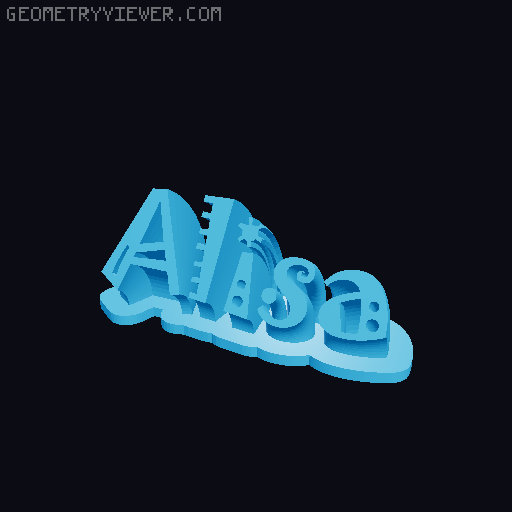 Sweeping crazy name tag 3D model thumbnail