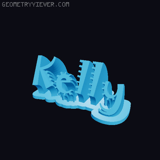 Sweeping crazy name tag 3D model thumbnail