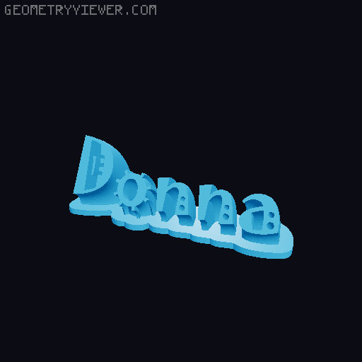 Sweeping crazy name tag 3D model thumbnail