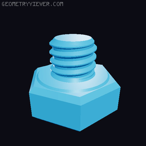 Hundreds of Metric Hex Screws Version 1: M2, M3, M4, M5, M6, M8, M10, M12, M14, M16, ... M48 3D model thumbnail